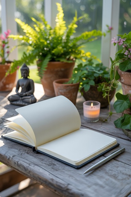 Pen and paper candle and Buddha Medium / Patio and Porch