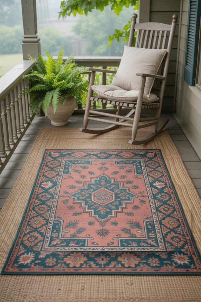 Layered Outdoor Rug / Patio and Porch